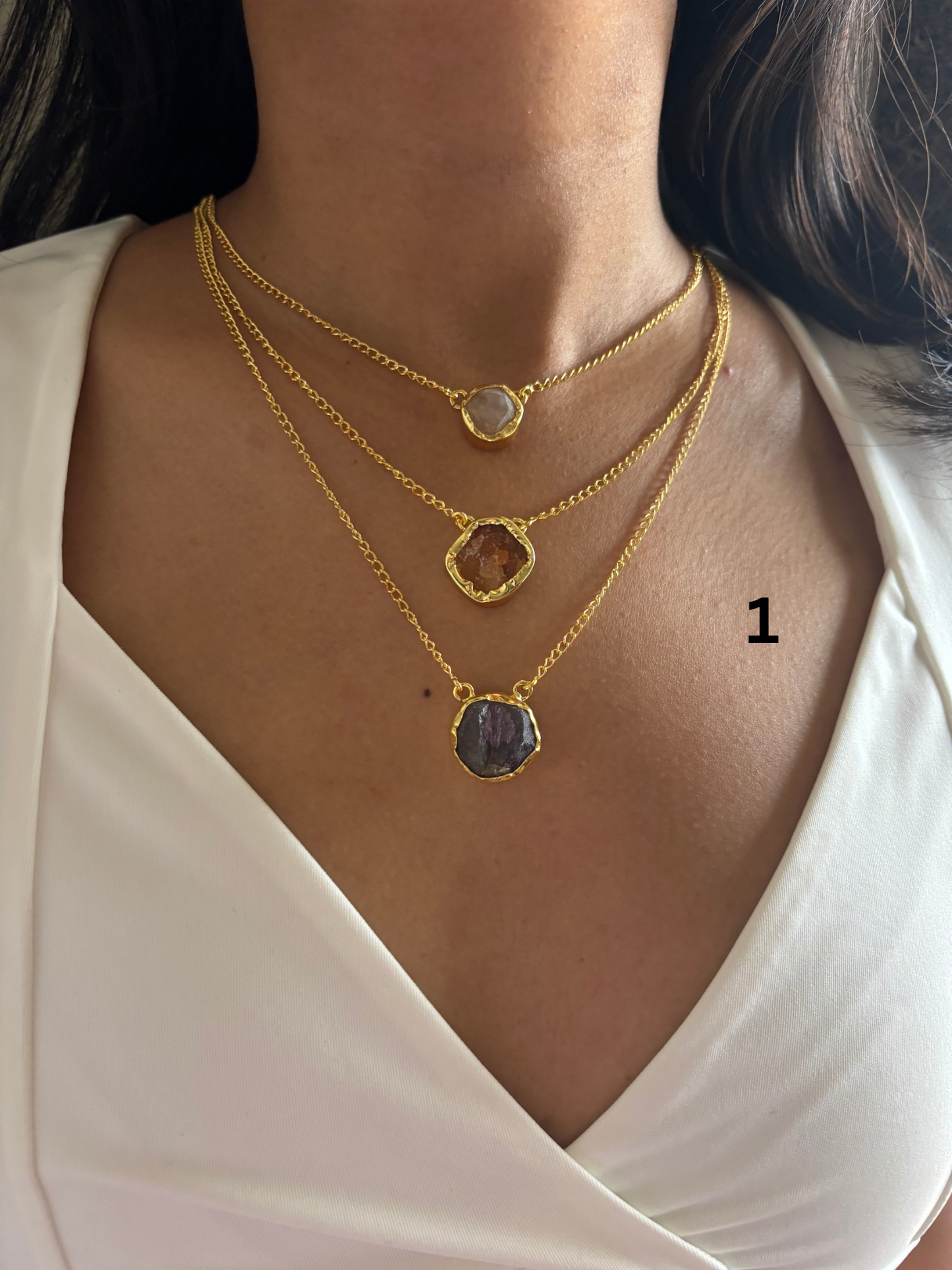 Zia Multi-color Layered Chain-Brass