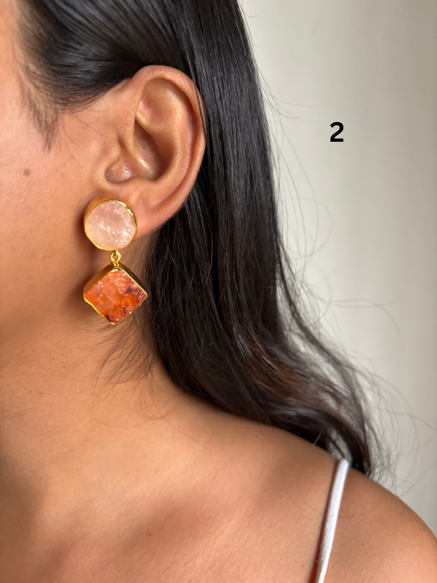 Pulp Natural Stone Dangler-brass