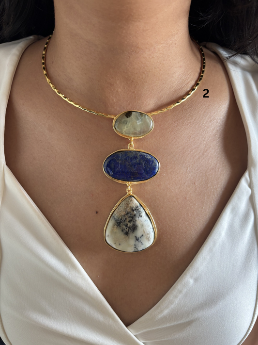 3 stone Isabelle hasli choker- Brass