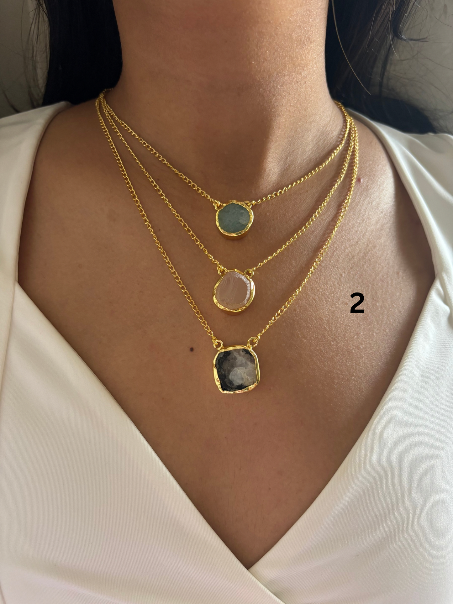 Zia Multi-color Layered Chain-Brass