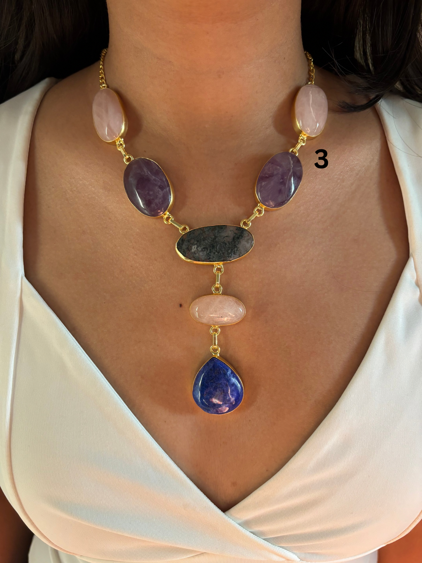 Queen Statement Y-Natural stone - Brass