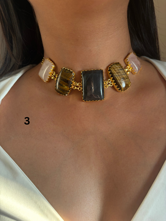 Roselette Choker Set - Brass