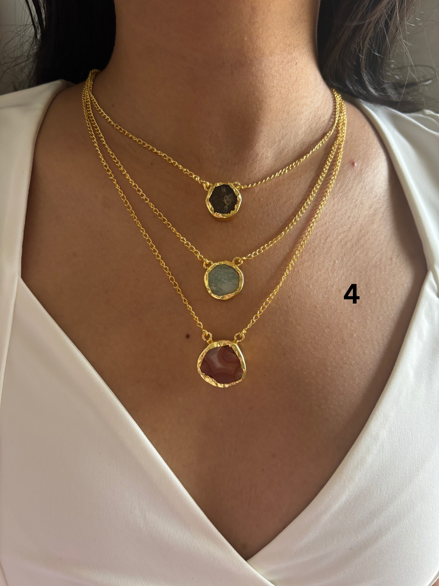 Zia Multi-color Layered Chain-Brass