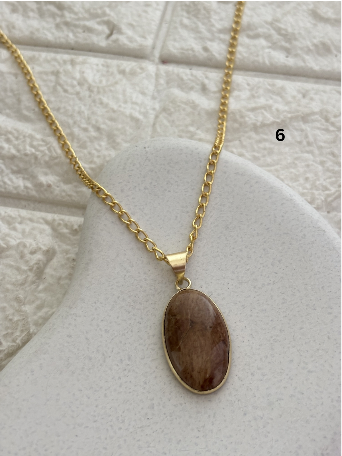 Mix color jasper stone Necklace - Brass