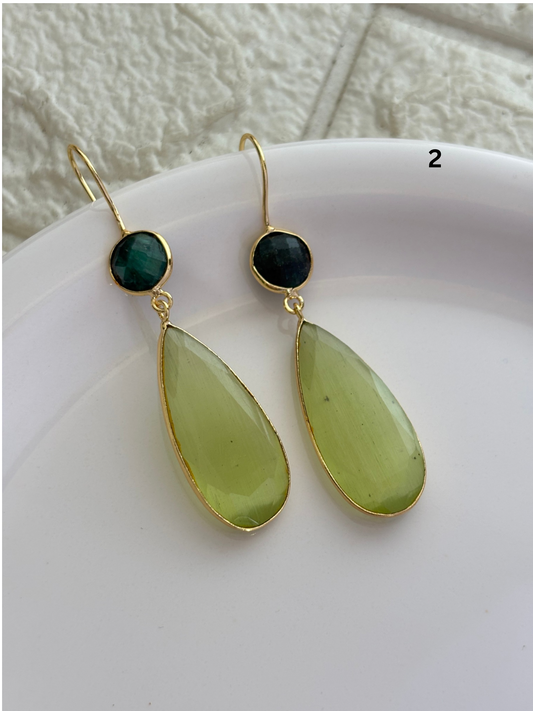 Lime Green Dangler Brass