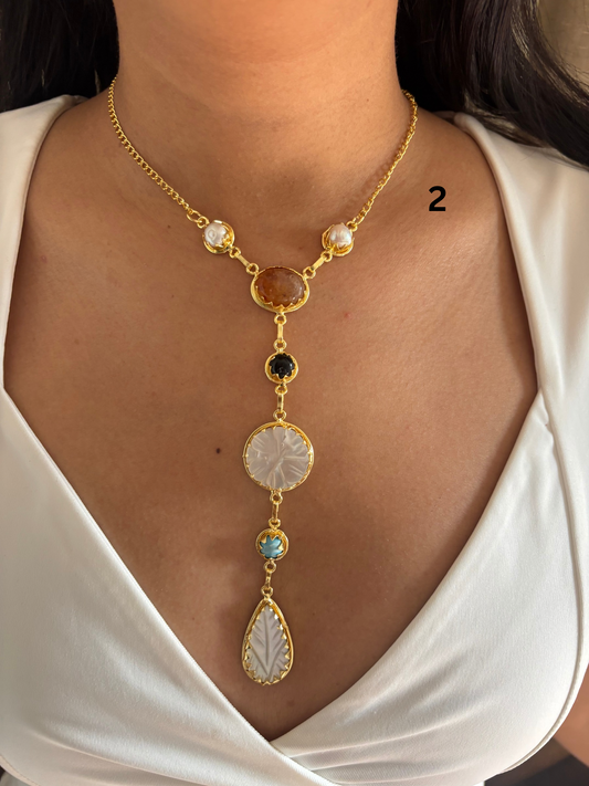 Iris Necklace - Brass