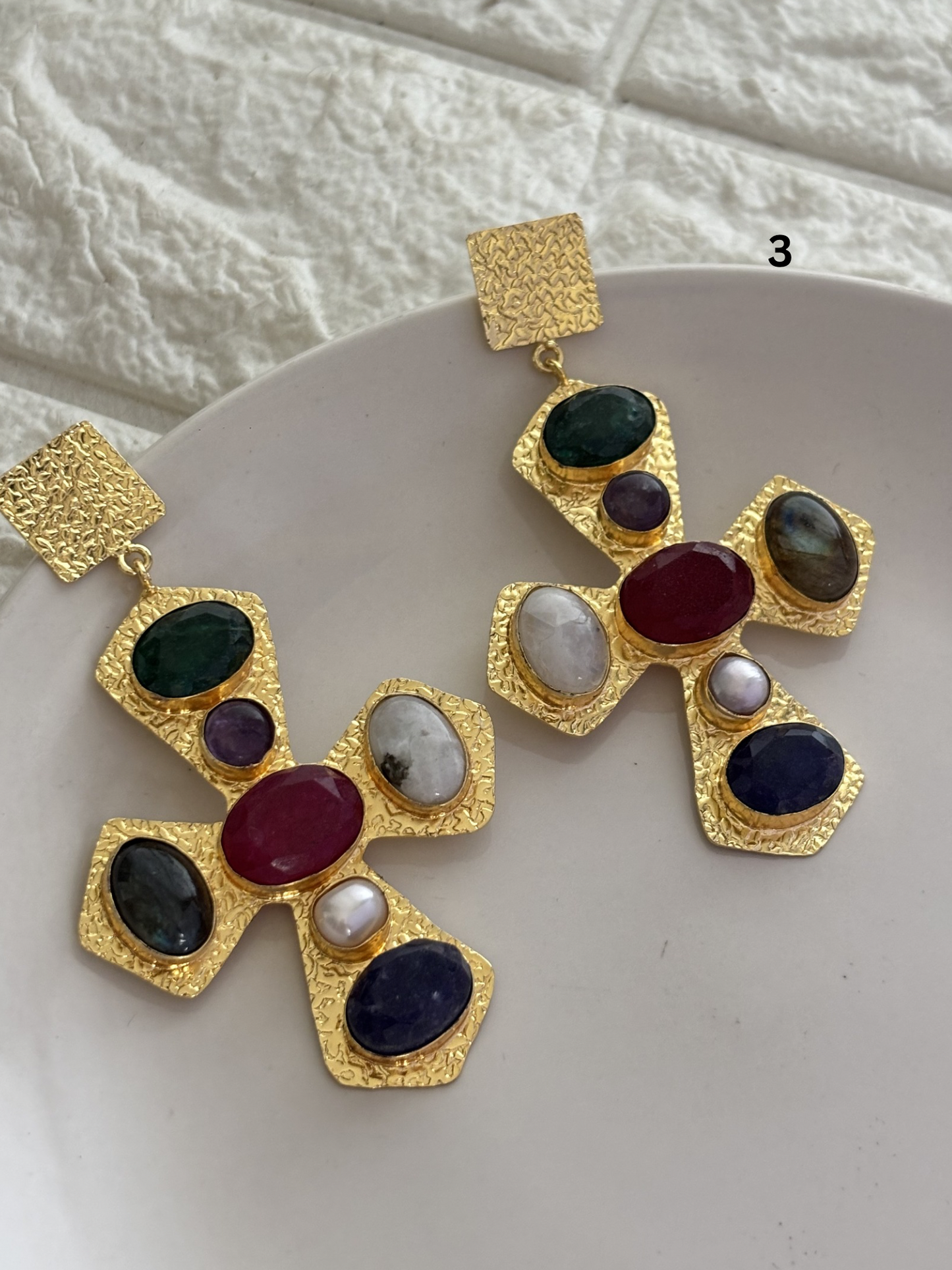 The Cross Earring -Brass