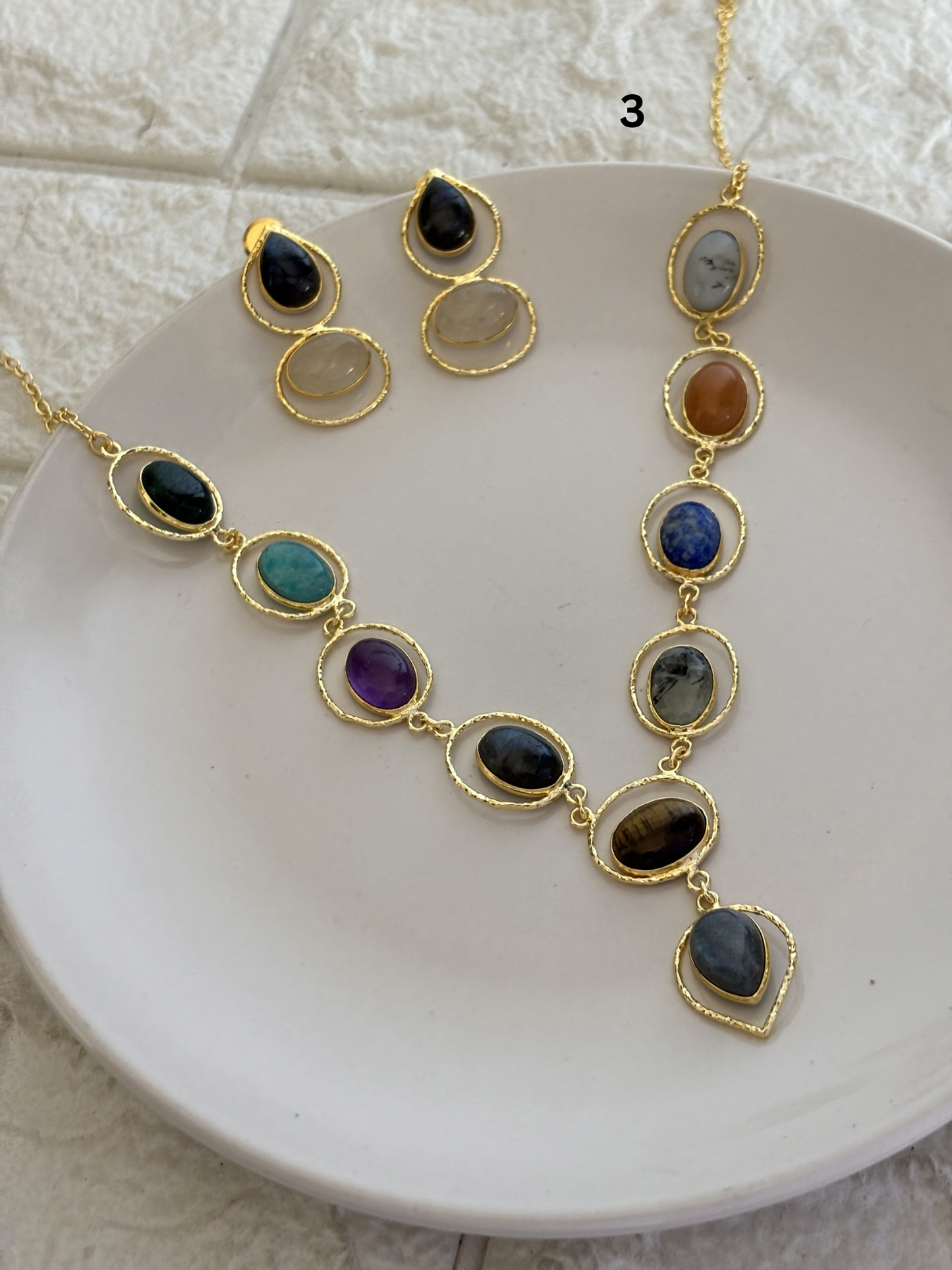 Grace Natural Stone Necklace Set