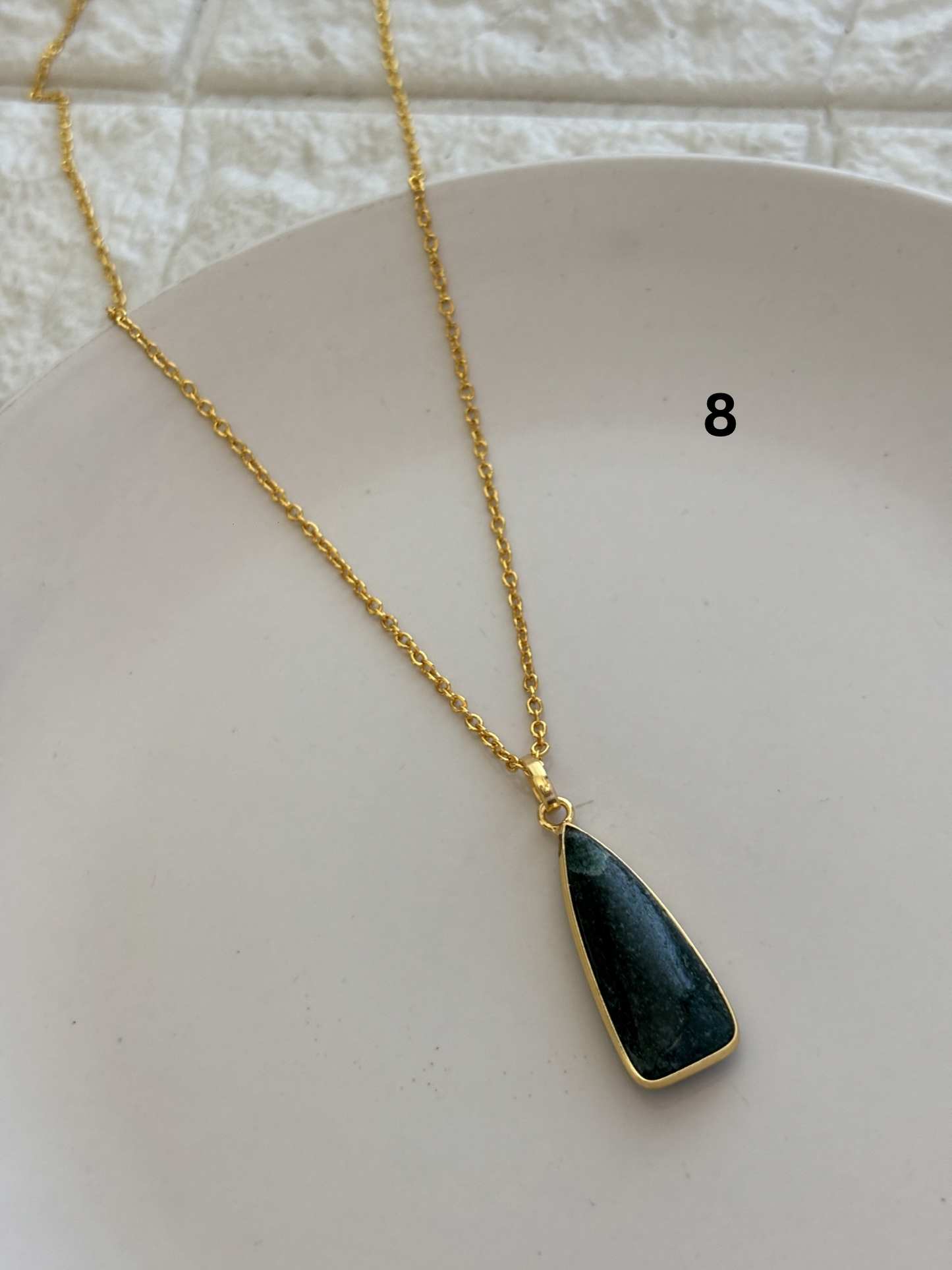 Pyramid Stone Necklace-Brass