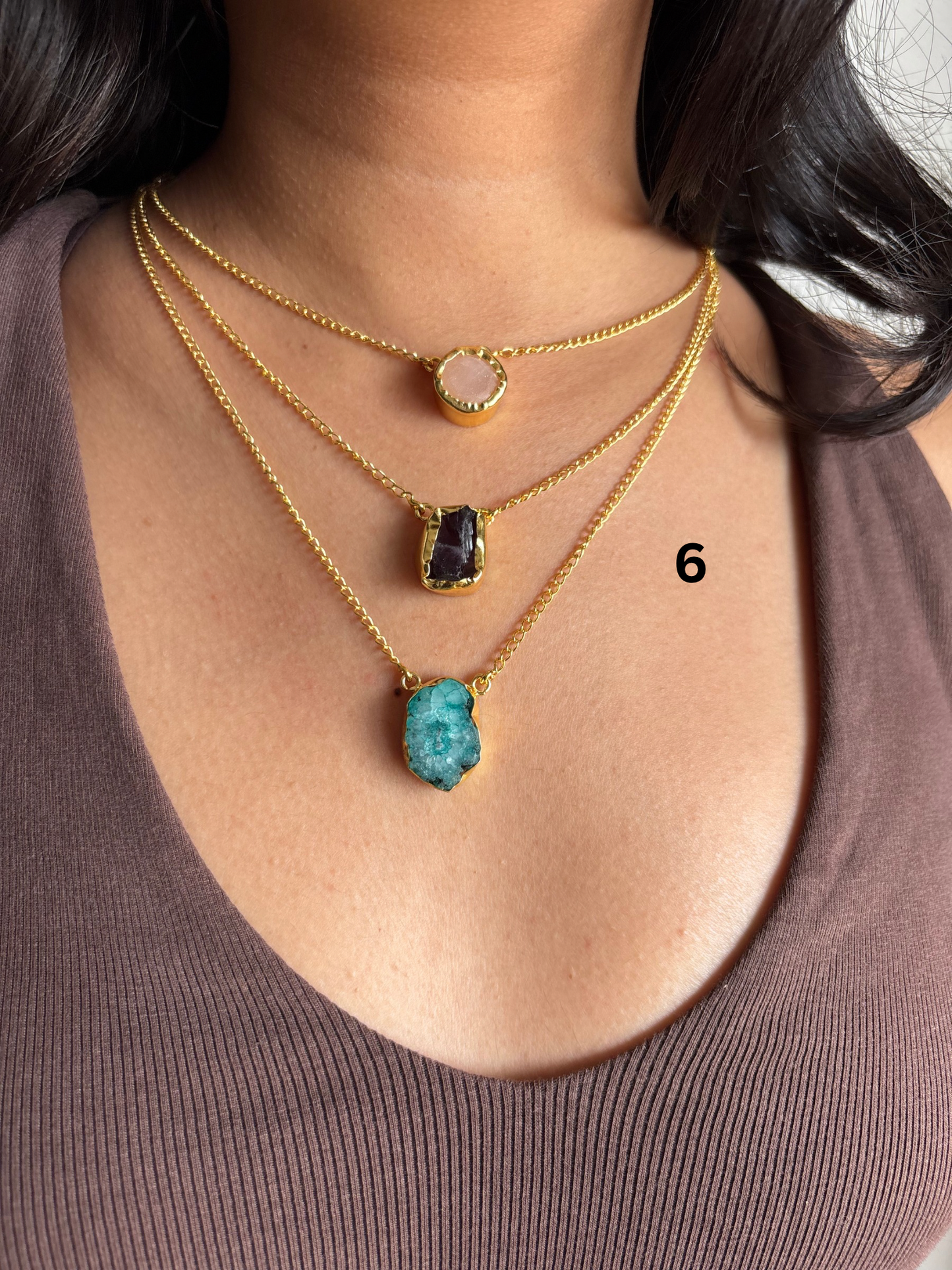 Zia Multi-color Layered Chain-Brass