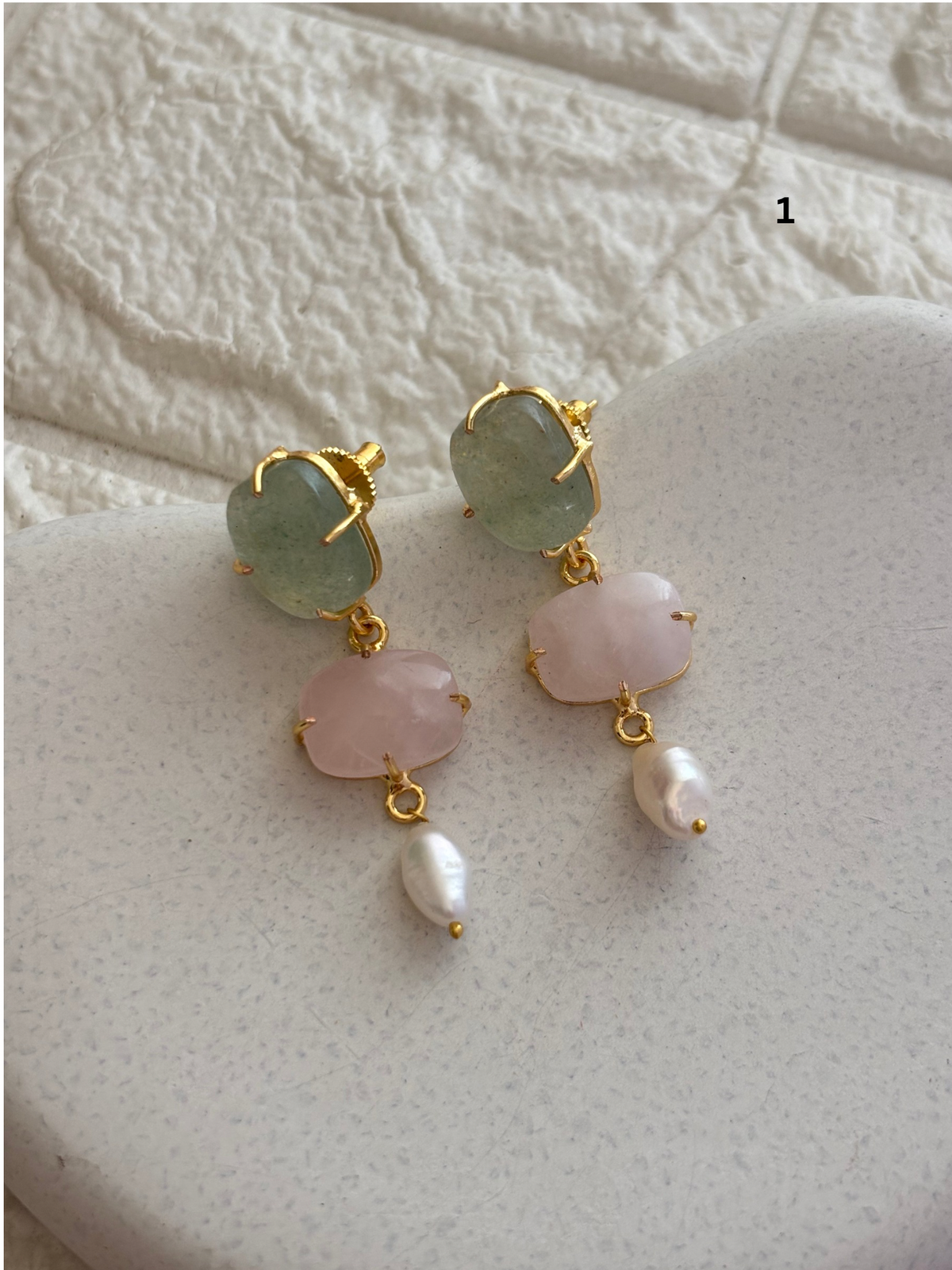 Misha Natural Stone Earring Brass