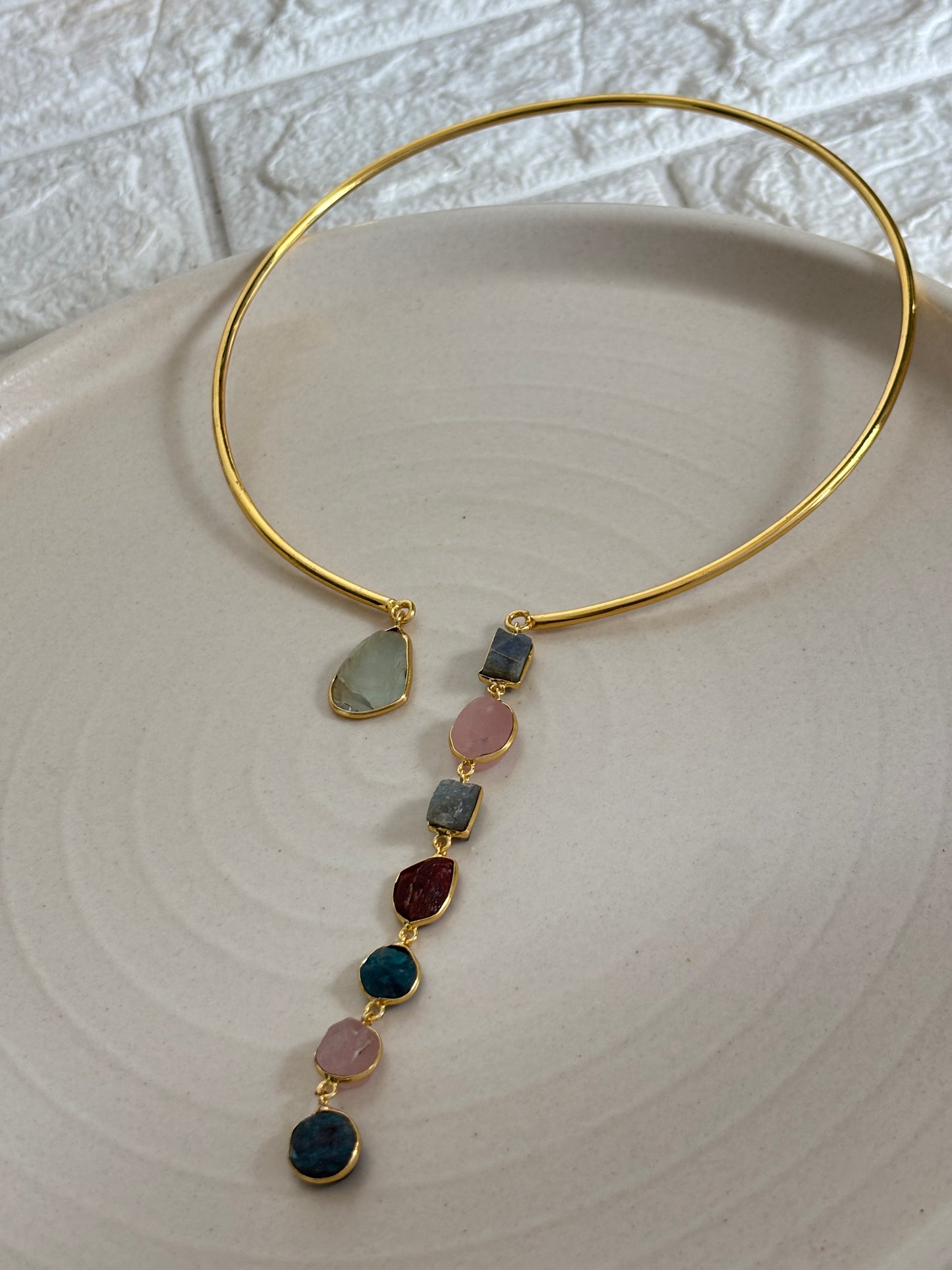 Multi-color Drop Hasli - Brass