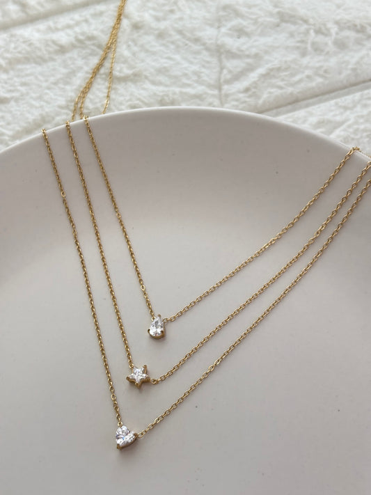Galaxy Solitaire Layered Necklace