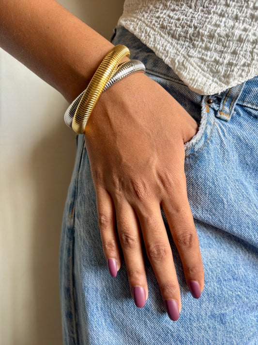 Dual Tone Spiral Bracelet