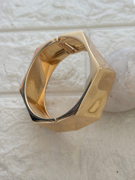 Chunky Hexagon Bracelet- Brass