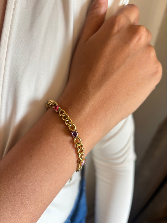 Chunky Multi Studded Cuban Bracelet