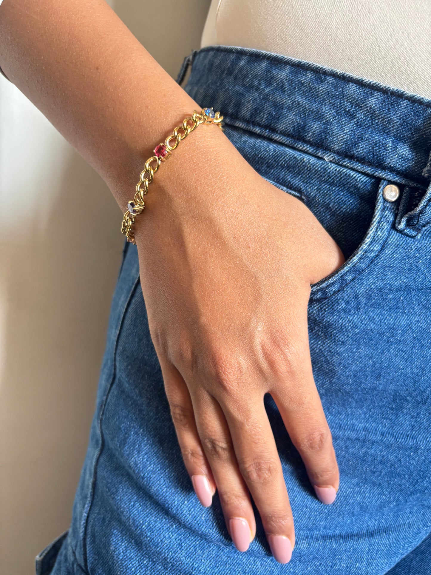 Chunky Multi Studded Cuban Bracelet