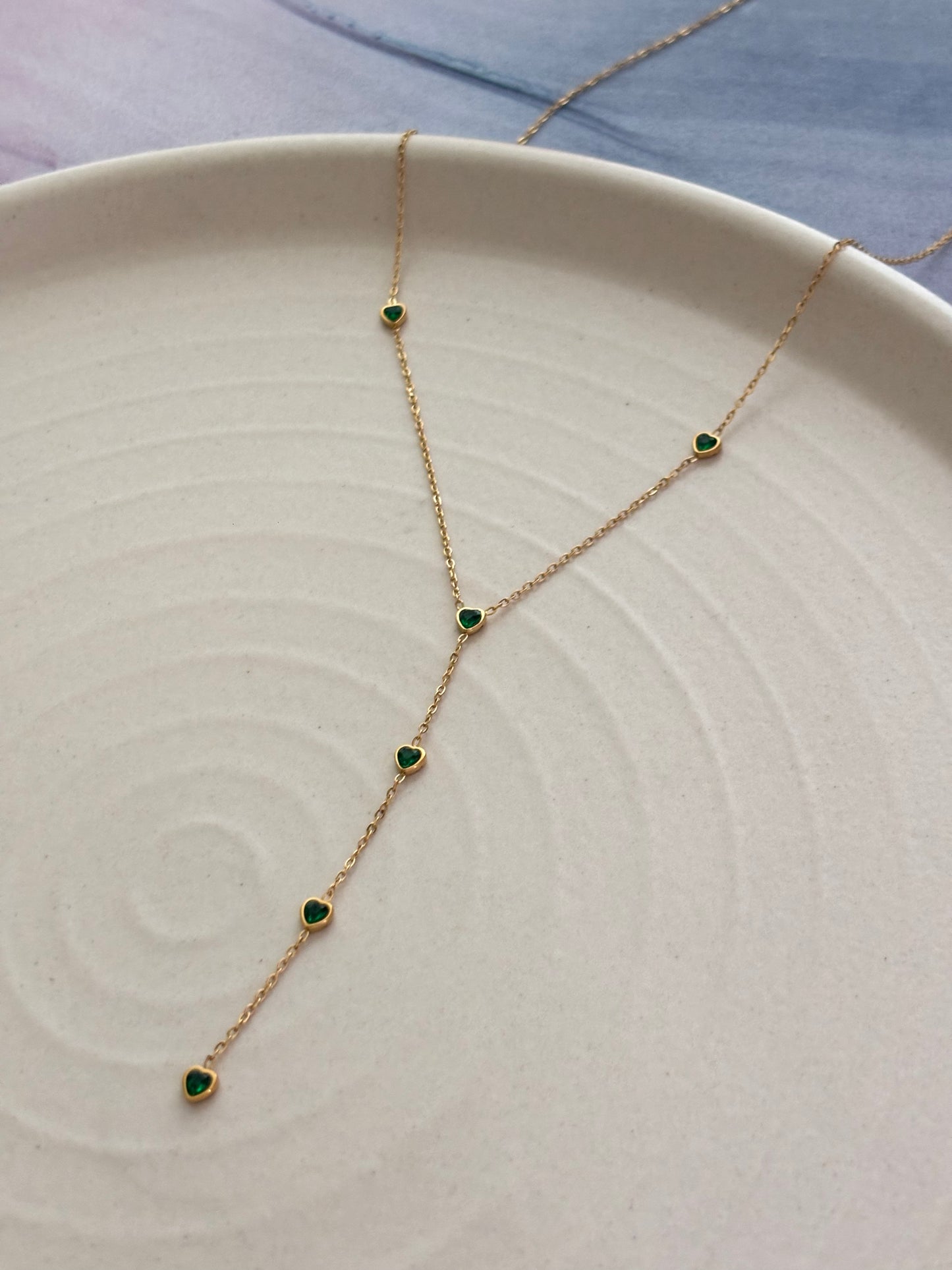 Emerald Cupid Y Necklace