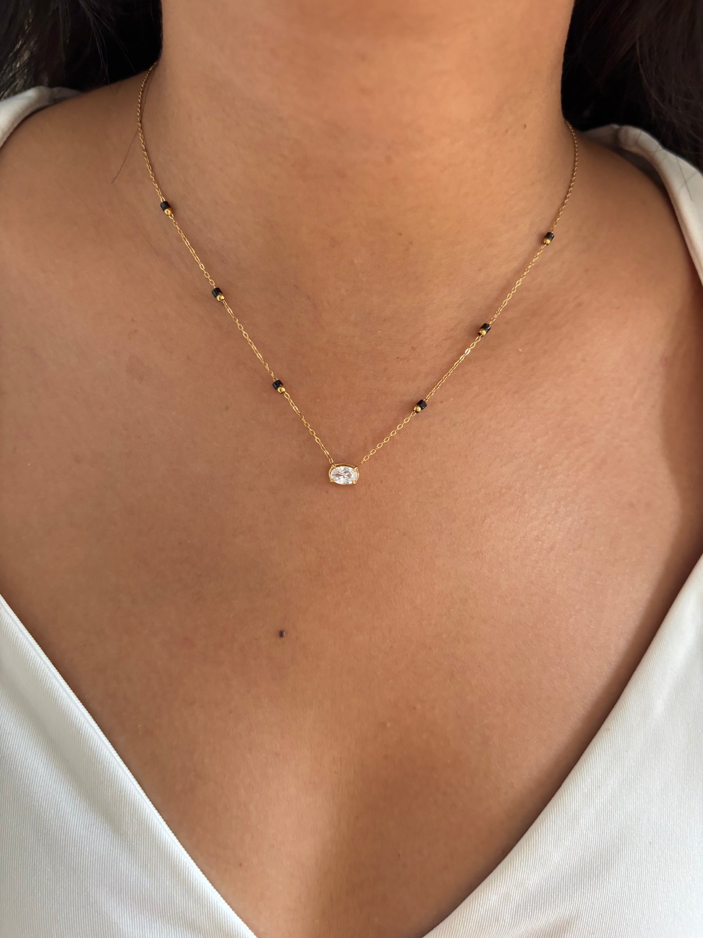 Oval Solitaire Mangalsutra