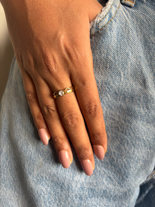 Solitaire Stack Ring (set of 3)