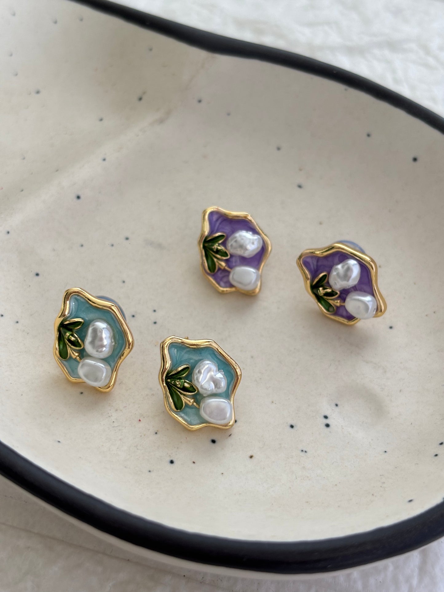 Enamel Ocean Studs