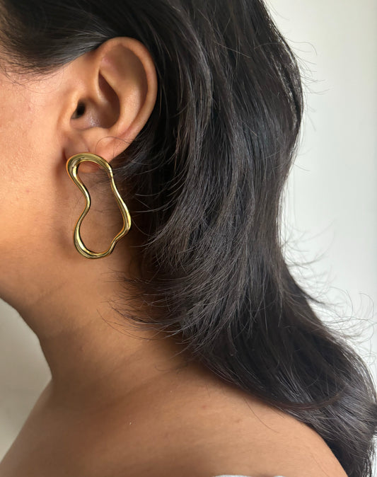 Abstract Out-line Earrings - Stainless-Steel