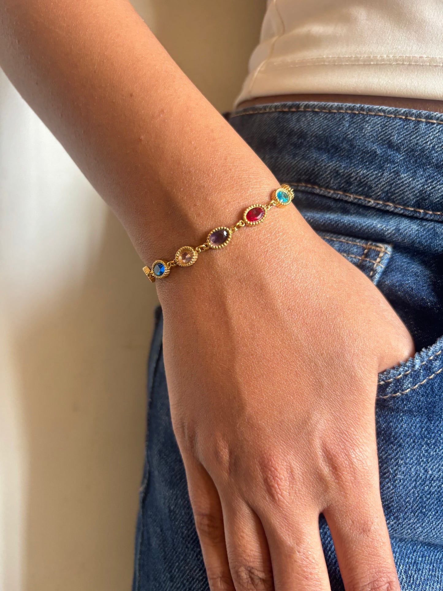 Moonlit Petals Bracelet Stack