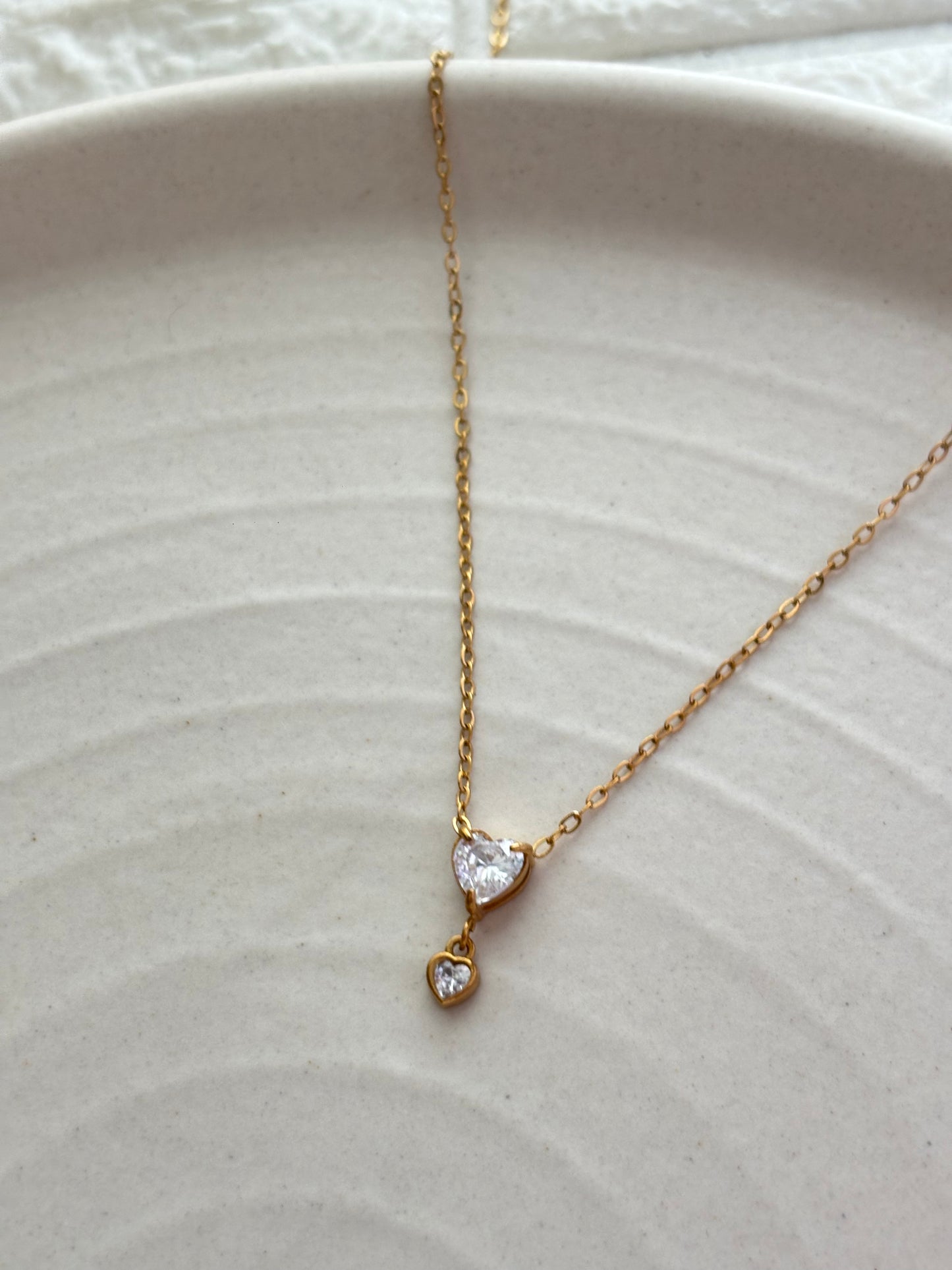 Solitaire Heart Drop Necklace