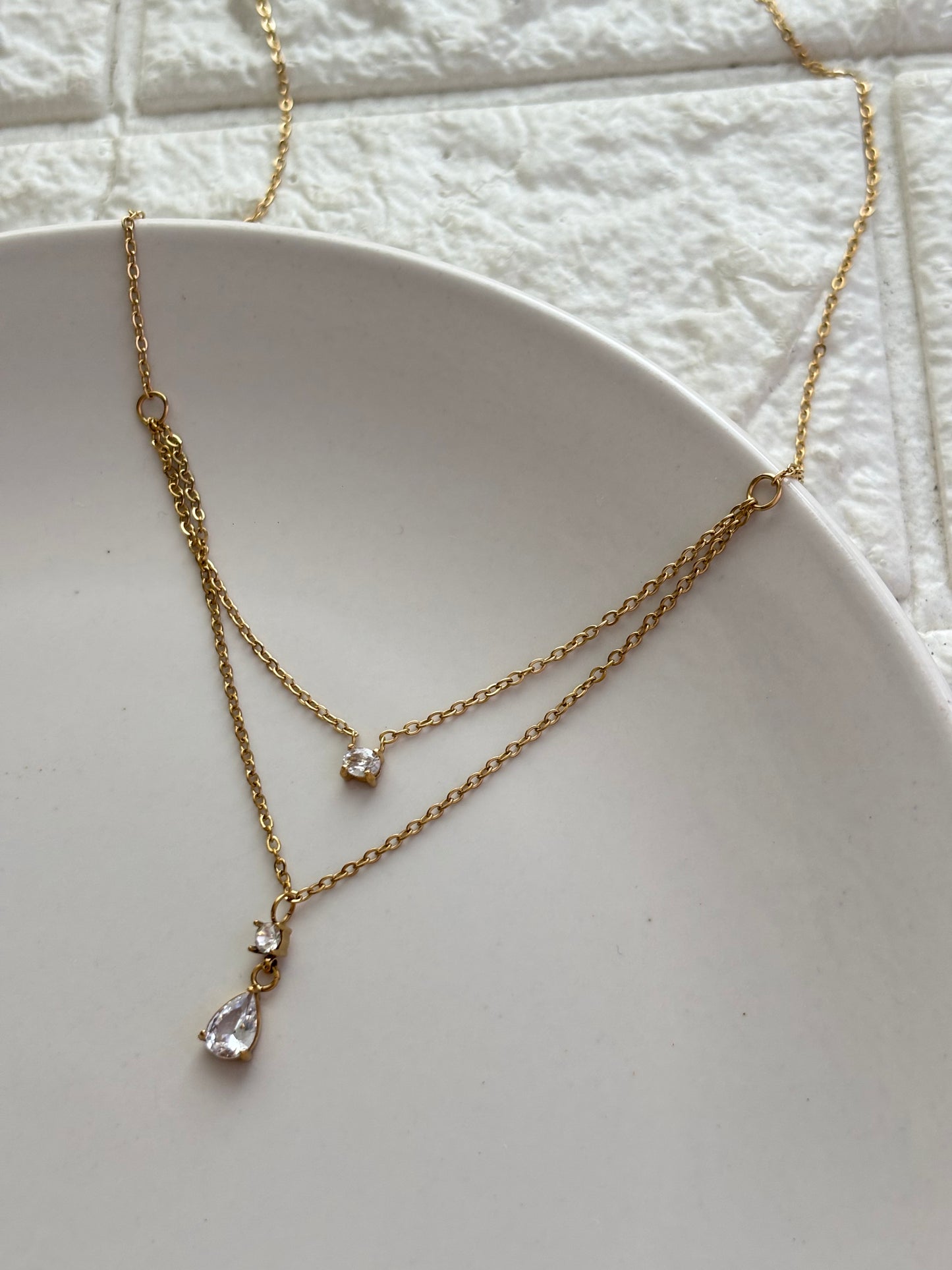 Pear layered Necklace