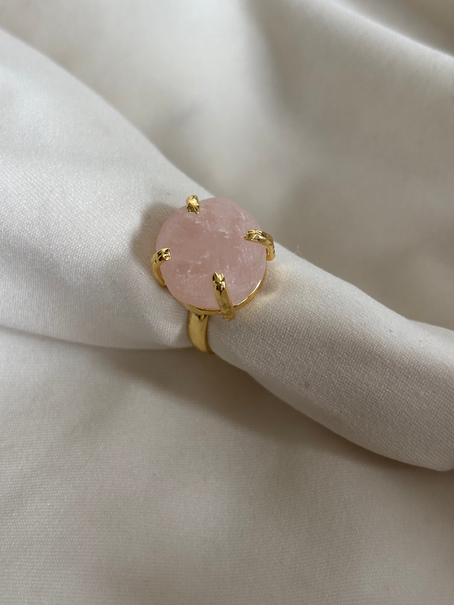 Pastel Color Natural Stone Adjustable Ring