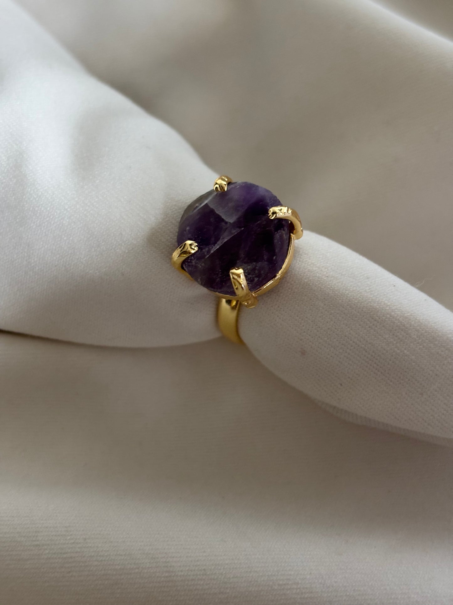 Pastel Color Natural Stone Adjustable Ring