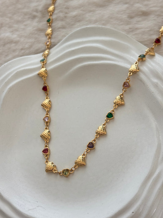 Elara Multi Heart Necklace
