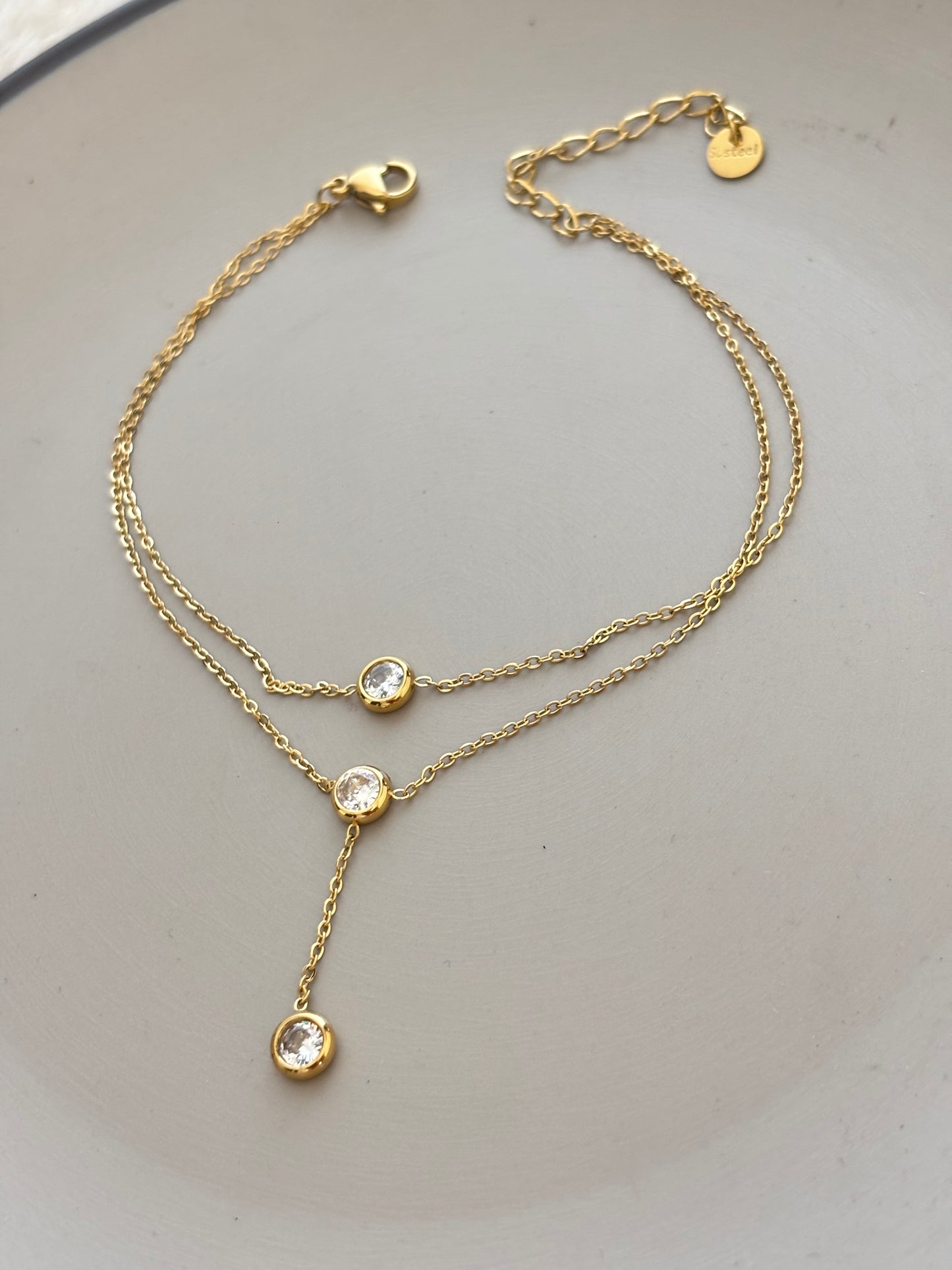 Bezel Solitaire Anklet