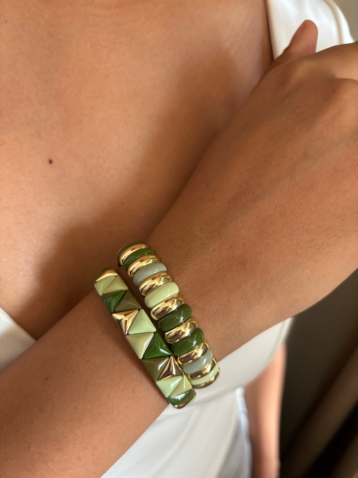 Olive Muse Stretchable Bracelet Stack