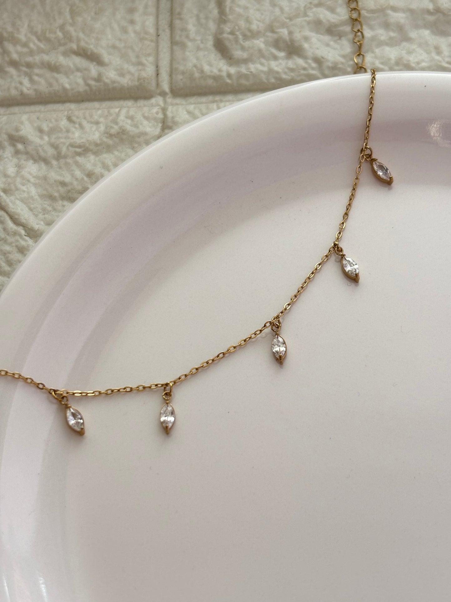 Marquise Charm Drop Anklet