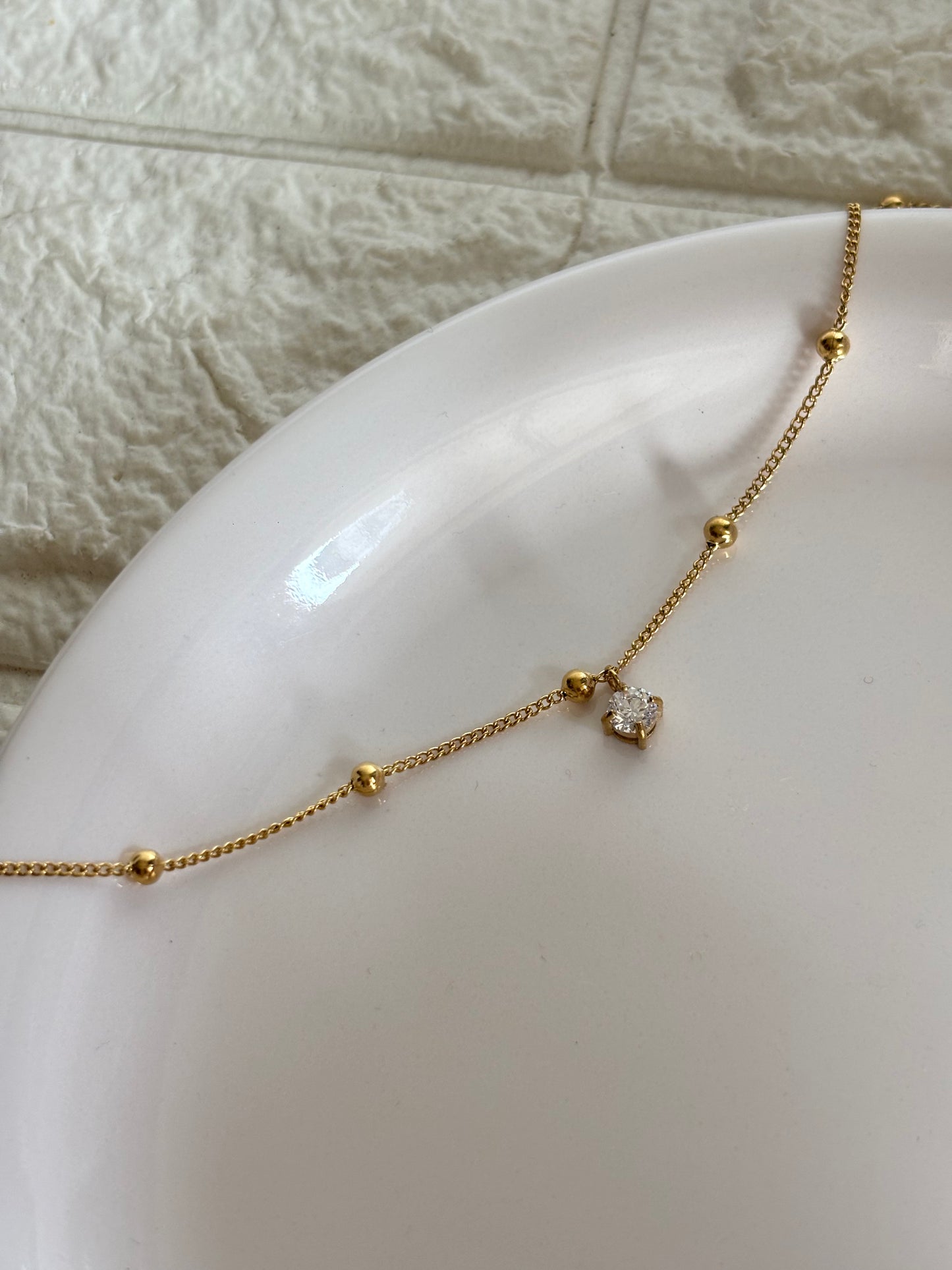 Solitaire Drop anklet