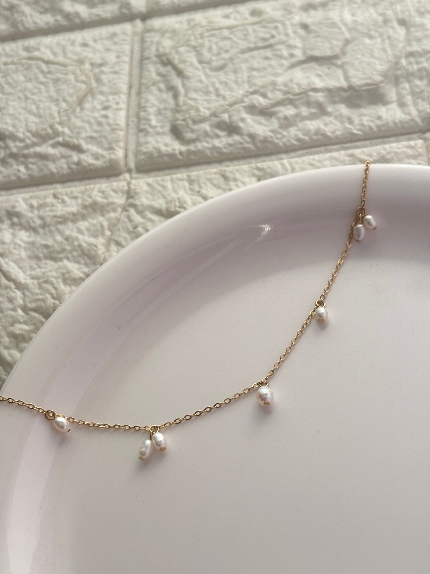 Pearl Drop Charm Necklace