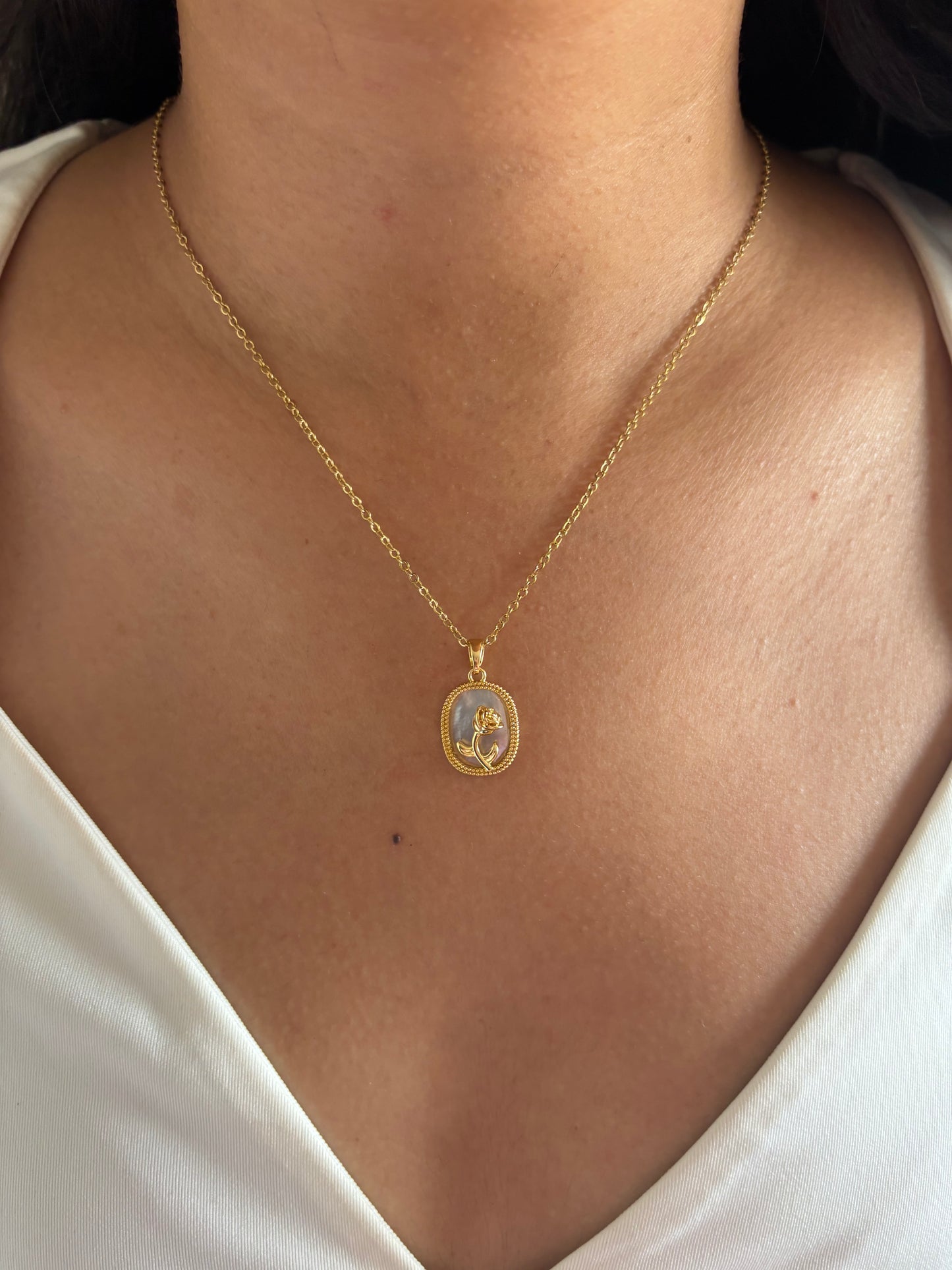 MOP Rose Necklace