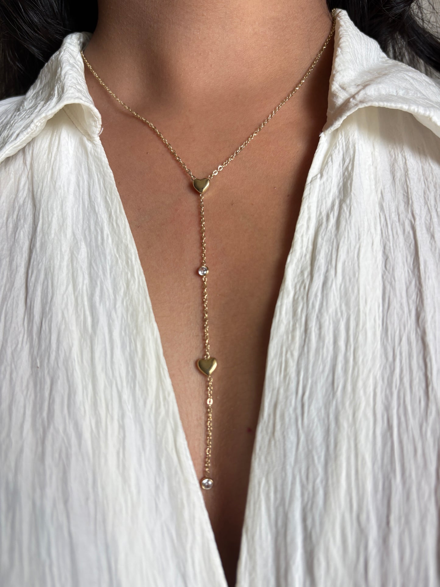 Cherie Y Heart Necklace