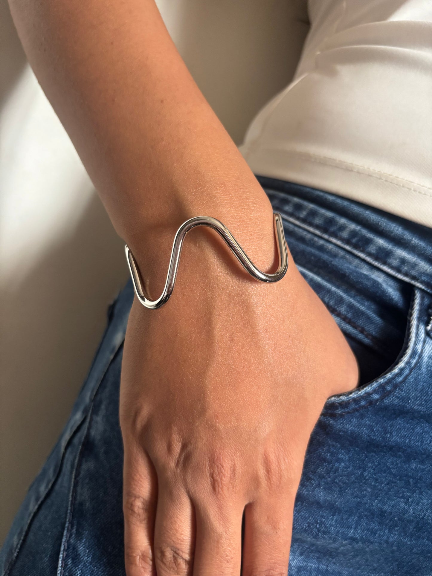 Silver Wired Adjustable Cuff