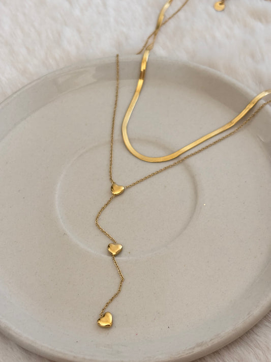 Heart Layered Y-Necklace