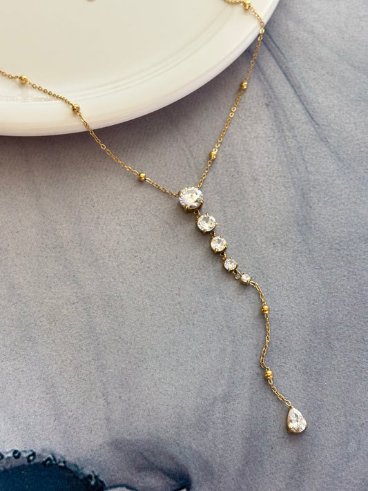 Stunning Solitaire Y Necklace