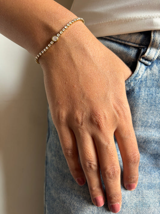 Bazel Solitaire Tennis Bracelet
