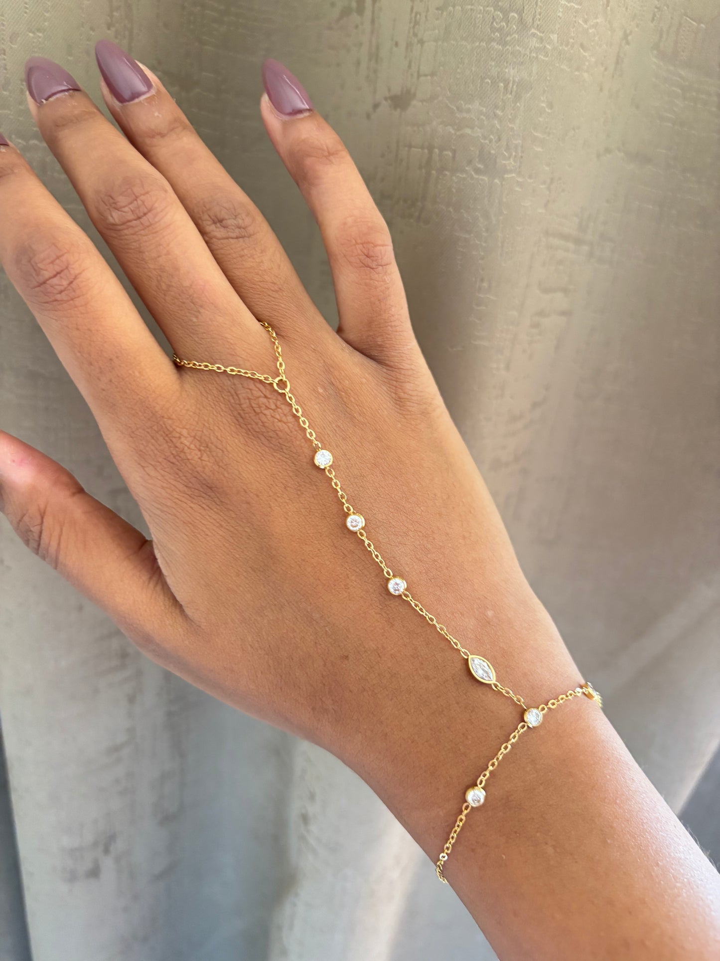 Marquise Luxe Studded Hand Chain