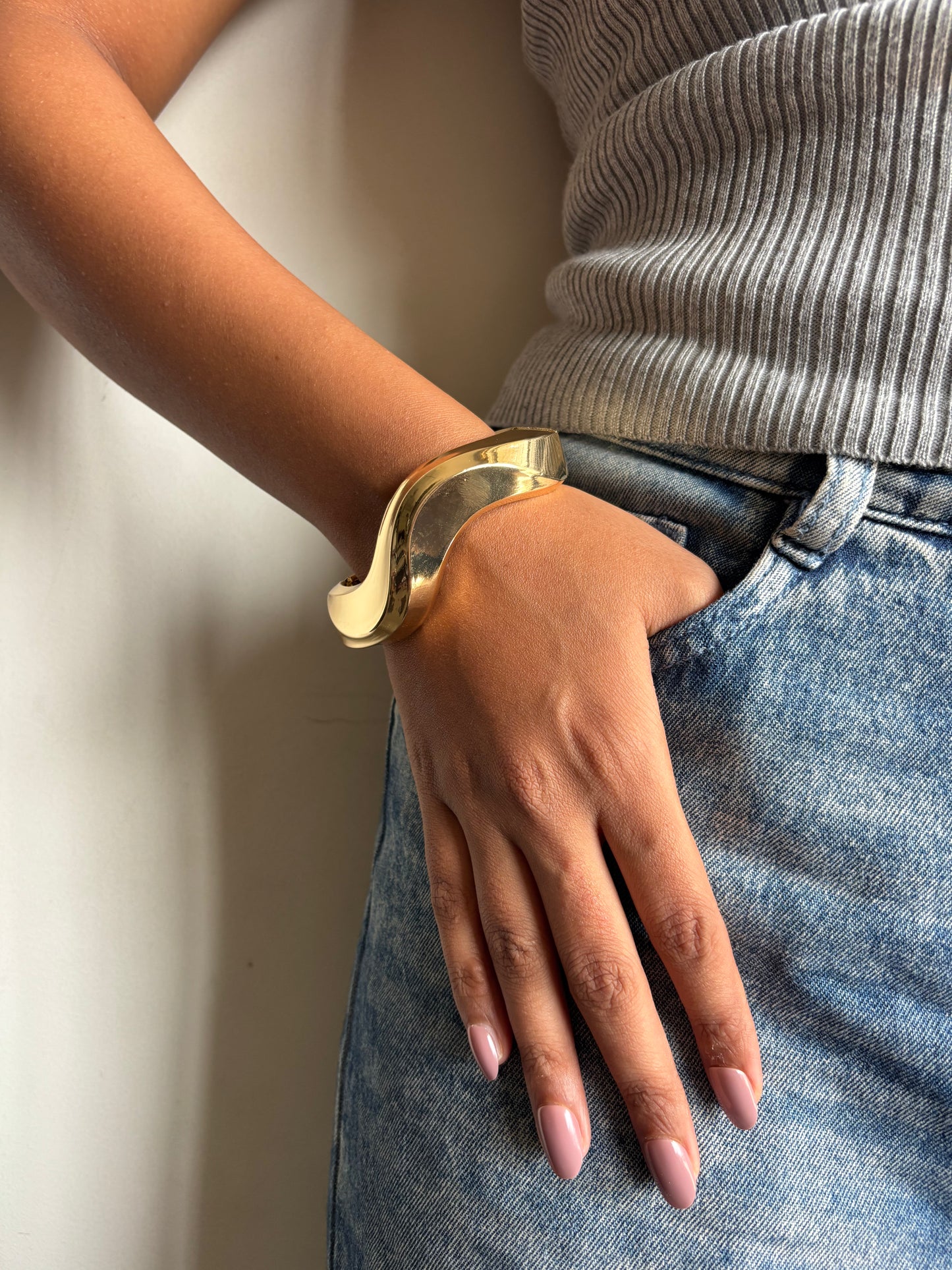 Squash Gold Brass Bracelet