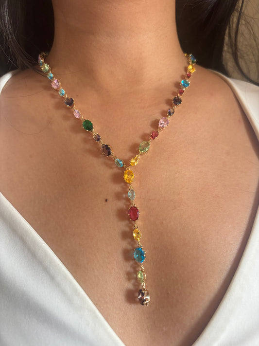Ava Color Splash Y Necklace