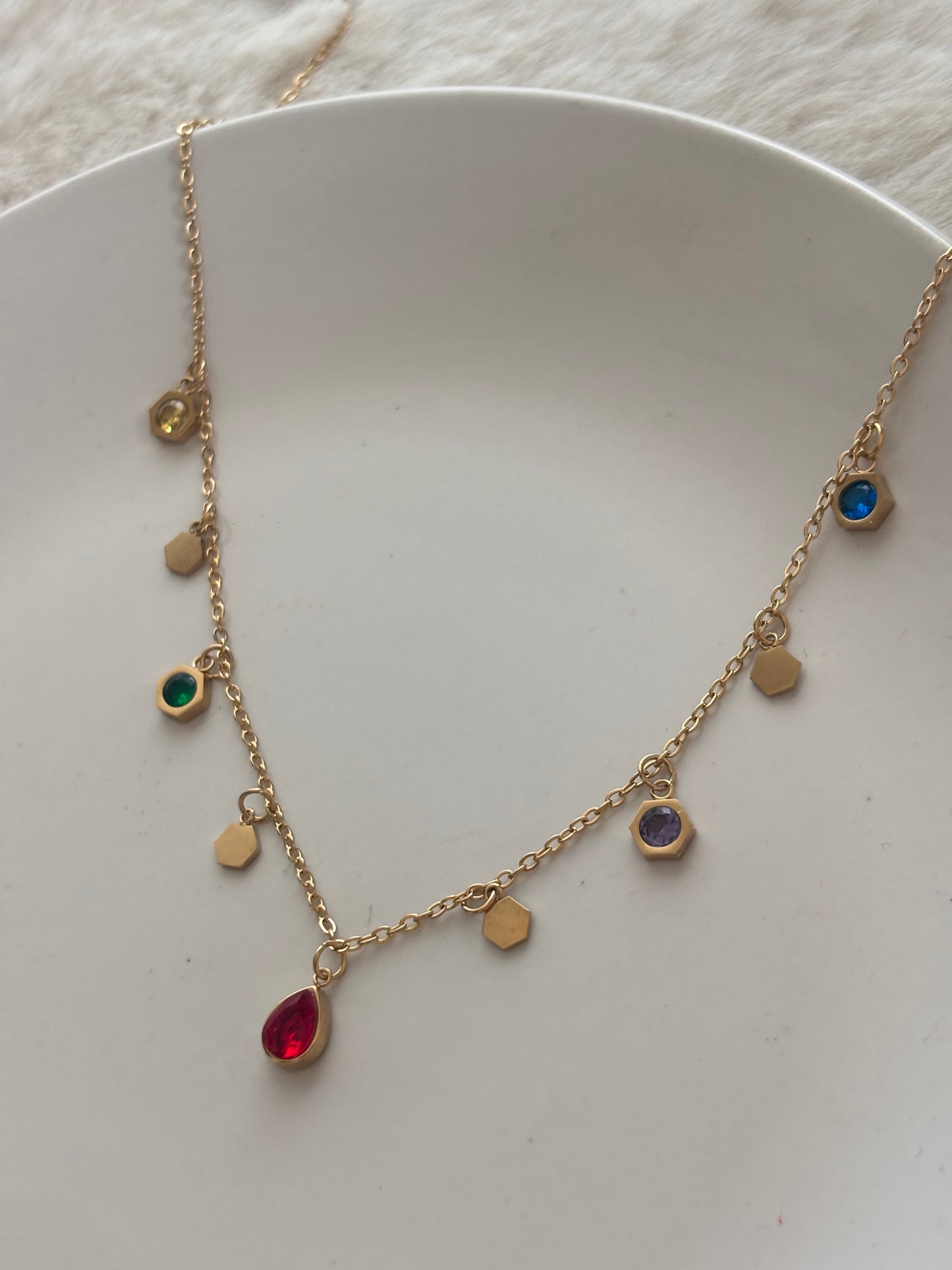 Hexa Drop Charm Necklace