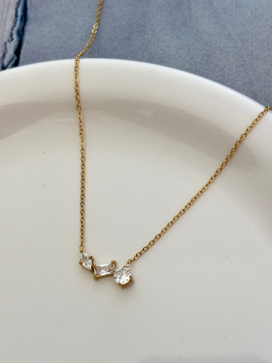 Trio Solitaire Necklace