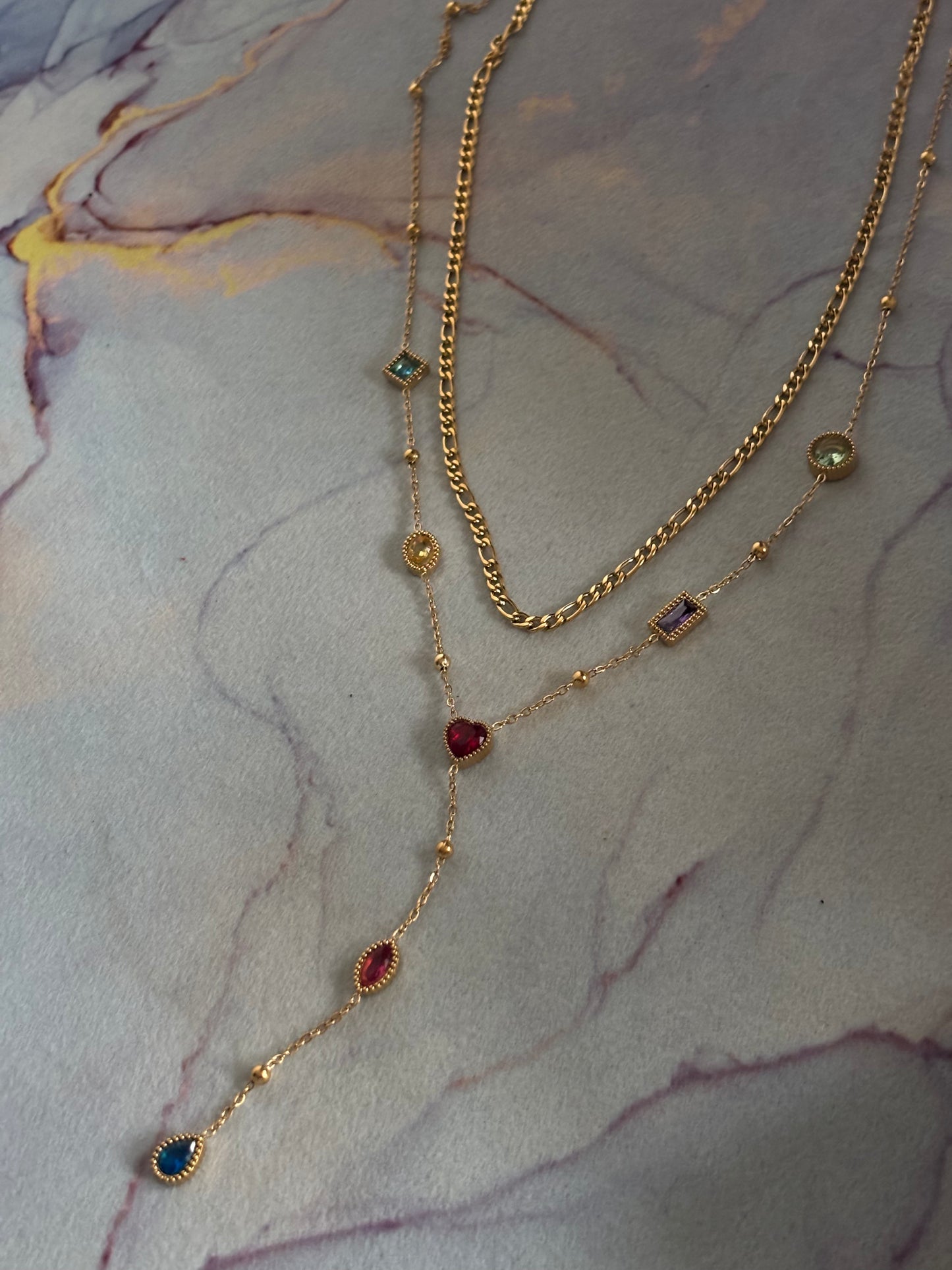Multi-color Cuban Y-Necklace