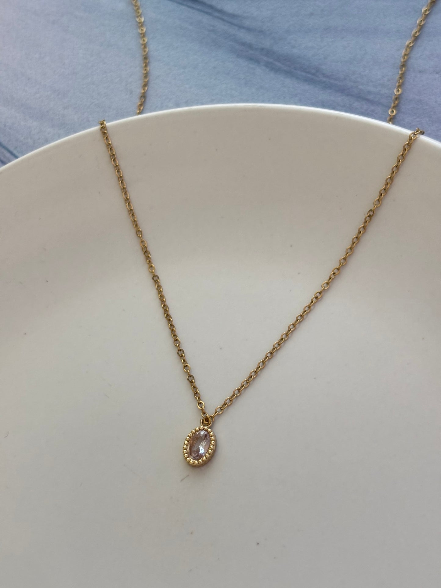 Oval Solitaire Necklace